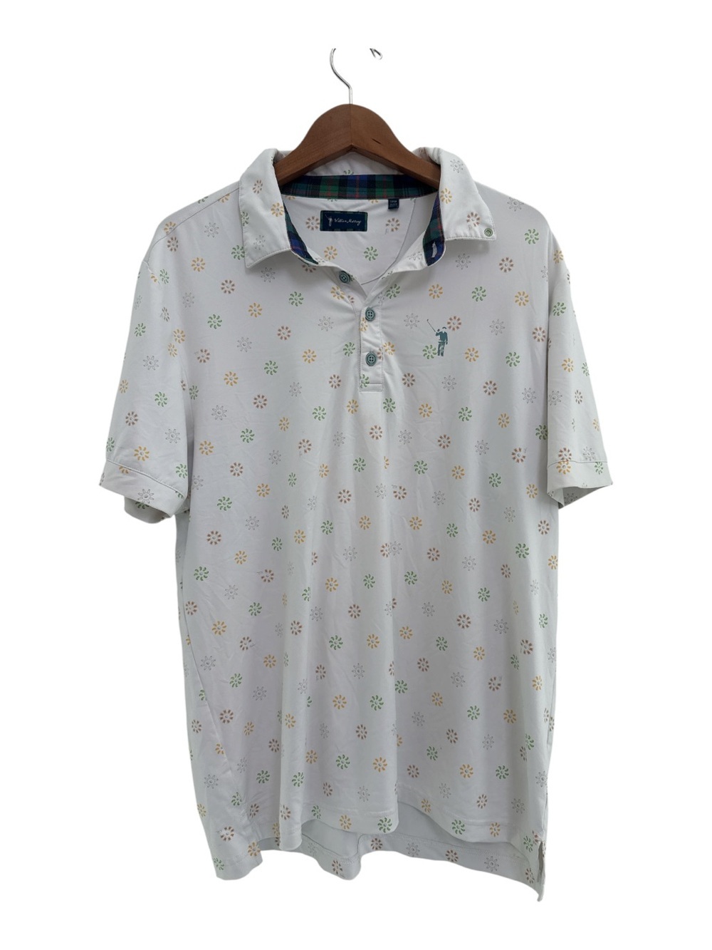 William Murray White Floral Golf Polo Shirt